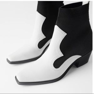 Zara white ankle boots
